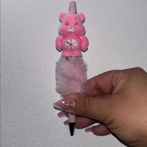 #56 Light Pink fluffy Soft Bear Pen